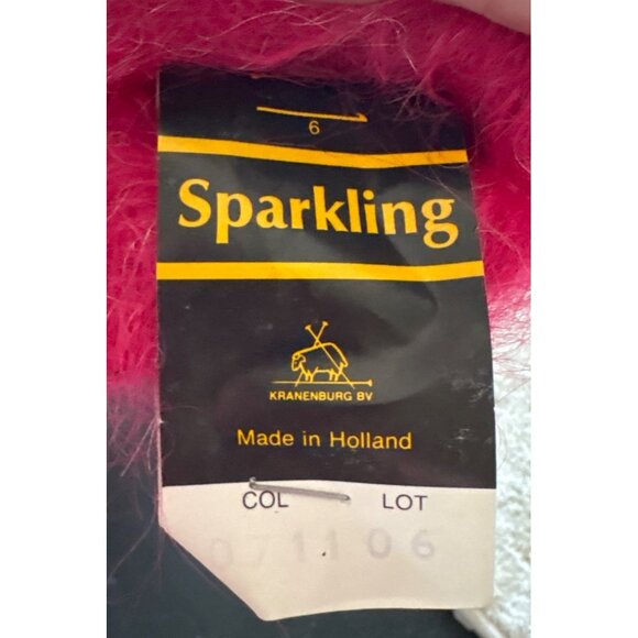 Kranenburg BV Sparkling Yarn 3 Skeins Holland Wool Viscose Nylon Hot Pink - Picture 2 of 5